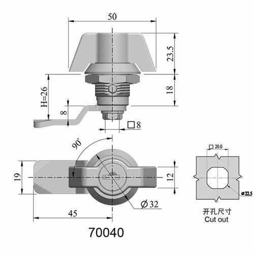 LOCK COMPRESSION LATCH 70040 DW